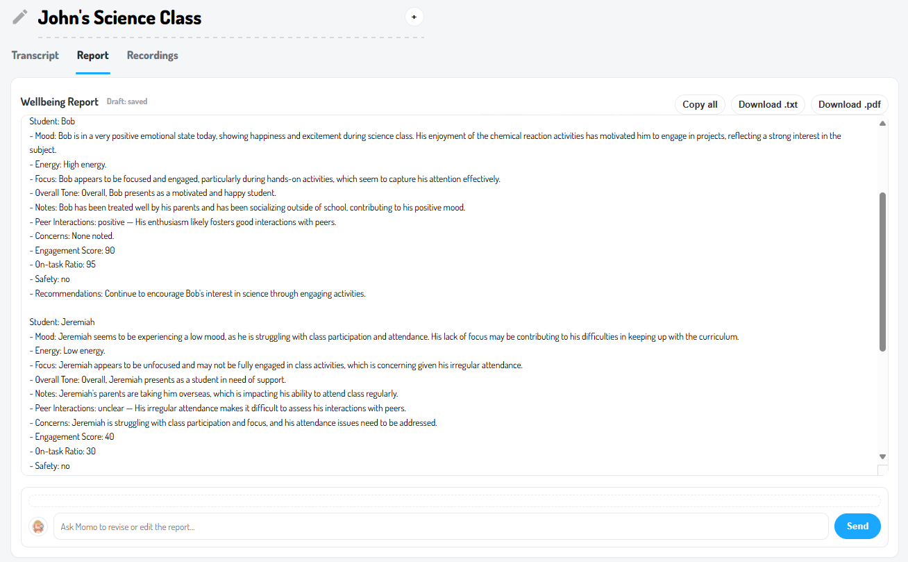 Teacher Dashboard Insights